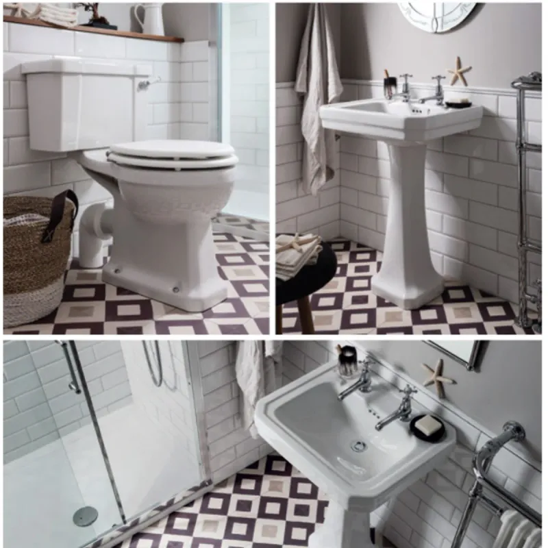 Burlington Standard gulvtoalett inkl.52cm sisterne m/knapp