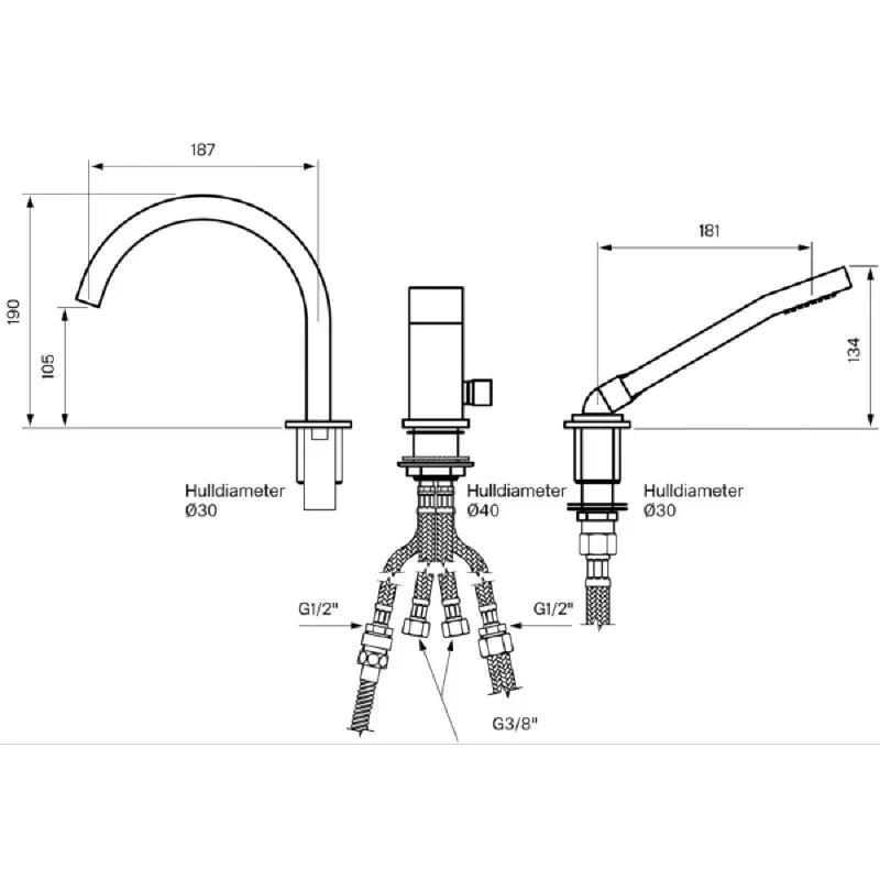 Tapwell LEC040 badekarbatteri 