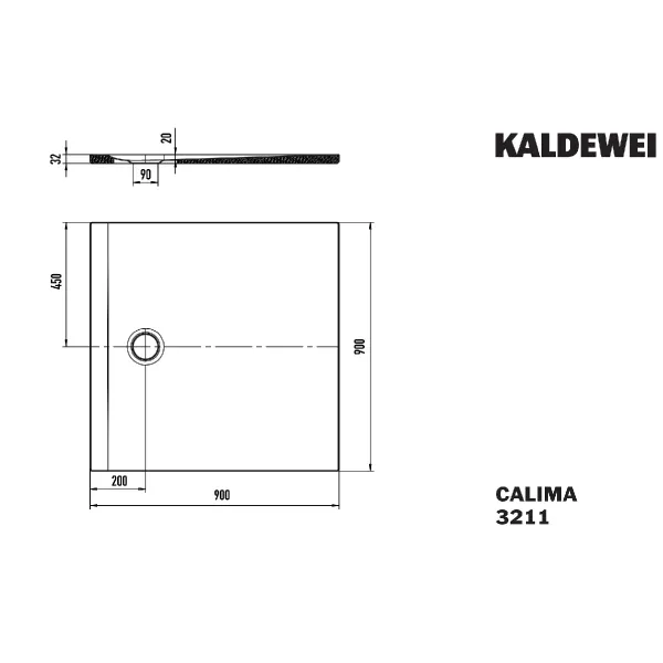 Hovedbilde Kaldewei CALIMA Mod 3211 Dusjkar 90x90 cm