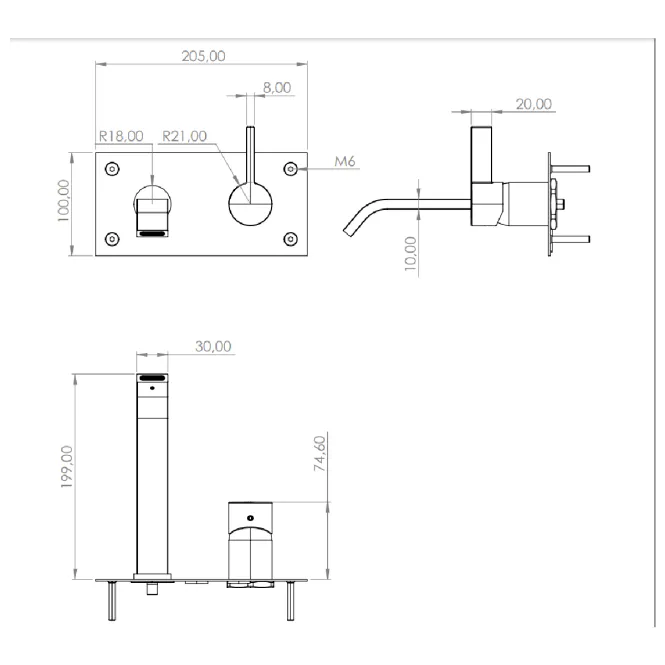 Hovedbilde Tapwell ARM006 servantbatteri innebygd