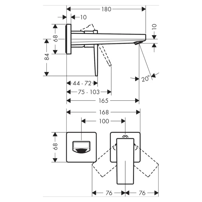 Hovedbilde Hansgrohe Metropol 1-greps Innebygd Servantbatteri 16.5 cm tut