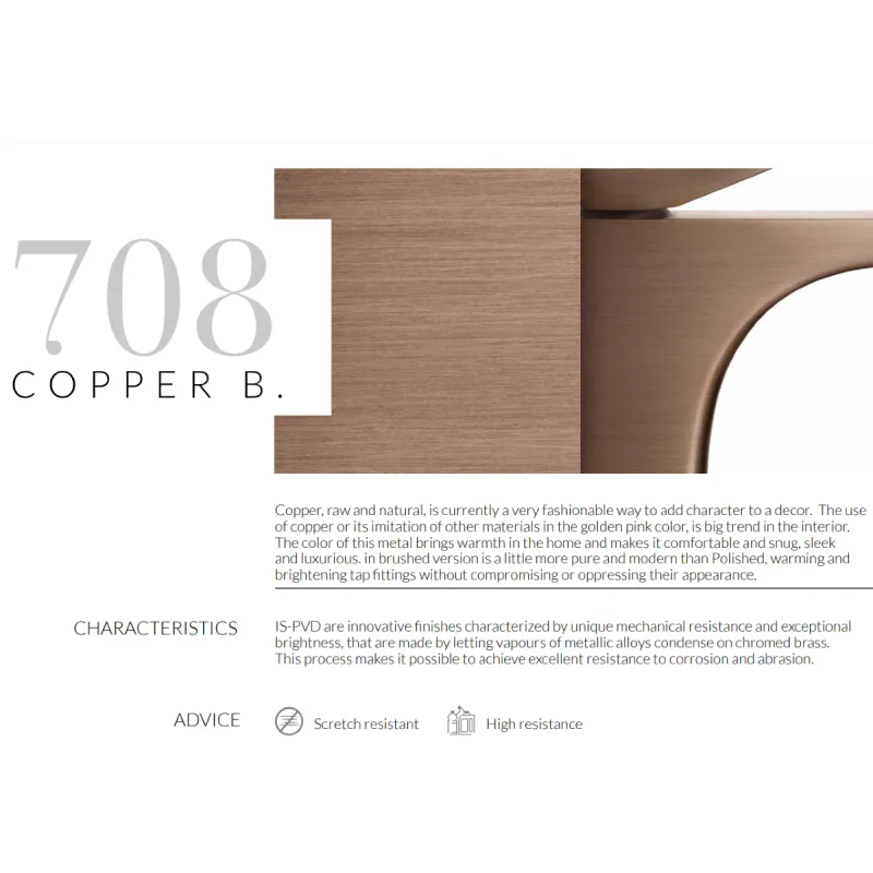 Gessi Emporio Minimalistic Takdusj Copper Brushed
