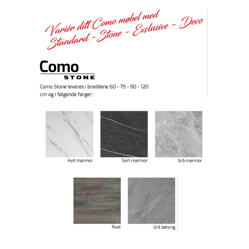 Scala Bad Como 240 cm servantskap - Stone fronter