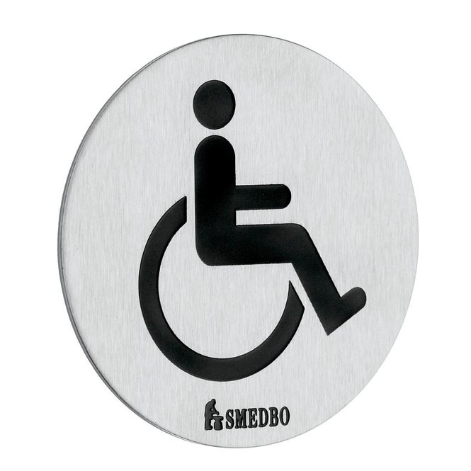 Hovedbilde Smedbo XTRA WC Skilt Handikap Selvklebende Matt Rustf