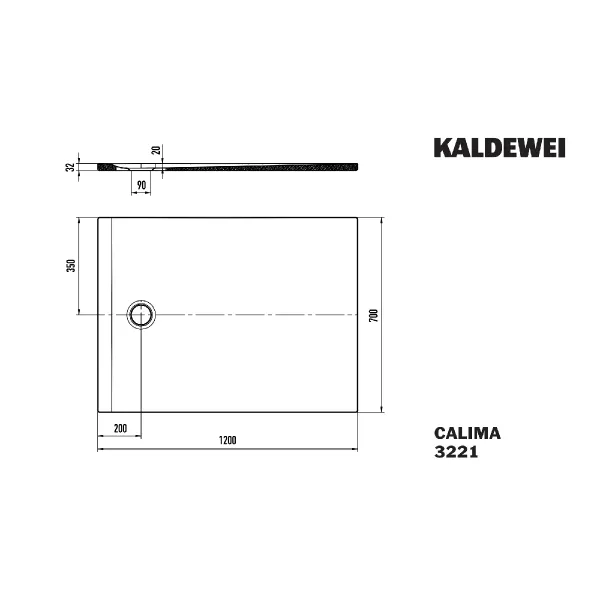 Hovedbilde Kaldewei CALIMA Mod 3221 Dusjkar 70x120 cm