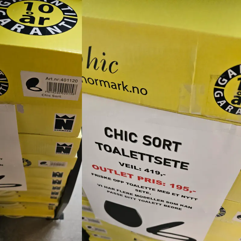 OUTLET: Normark Chic Toalettsete, Høyglans sort