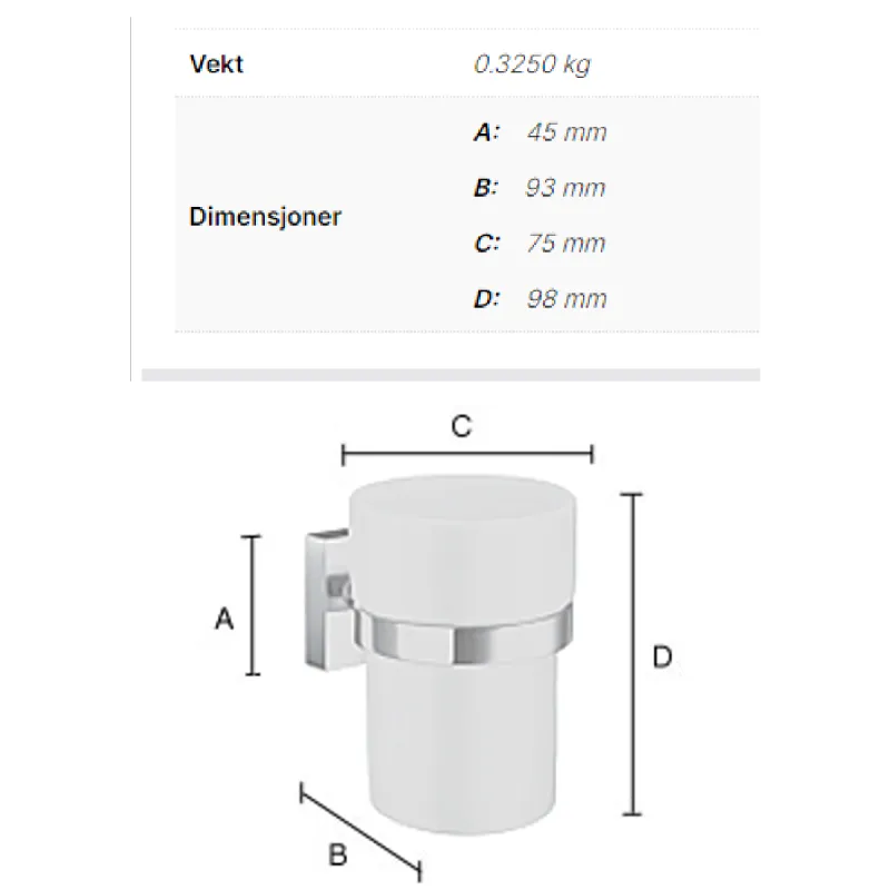 Smedbo House tannglass med holder - porselen