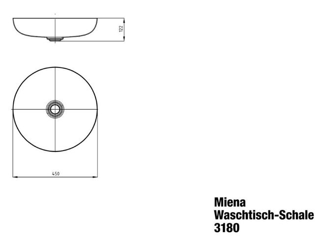 Hovedbilde Kaldewei MIENA Mod 3180 Toppmontert Servant, 45x45 cm, Alpine White ...