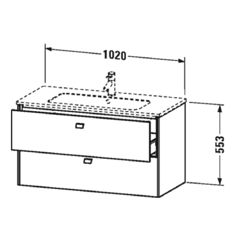 Duravit Brioso 102 cm servantskap - uten servant