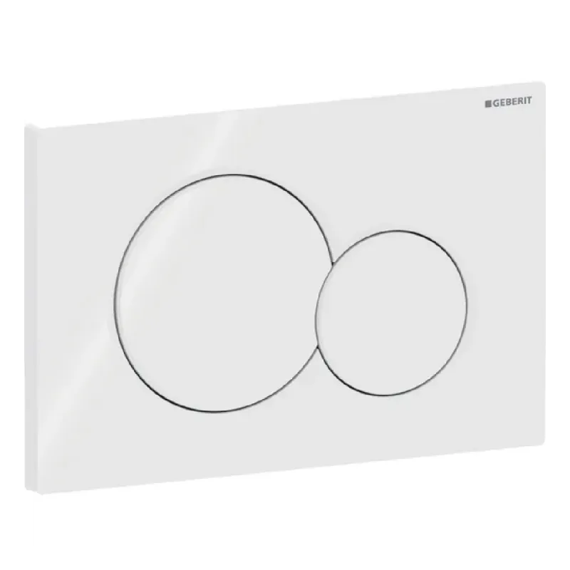 Geberit Sigma01 Betjeningsplate, rund, dobbeltskyll: Plate, Knapp: Hvit / Blank