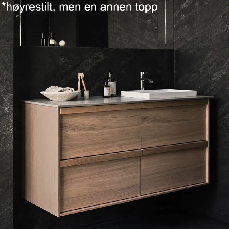 Haven H2 Servantskap 120 cm med Høyrestilt Porselensservant