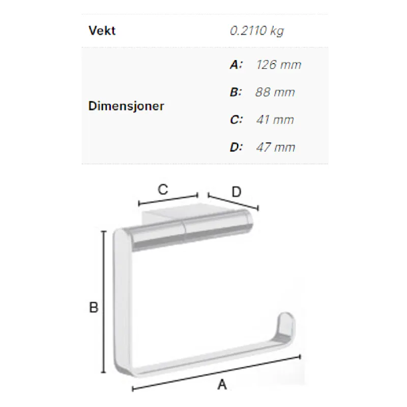 Smedbo Air toalettpapirholder