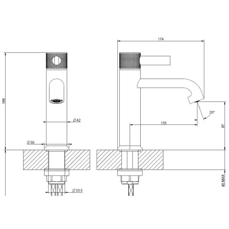 Gessi Inciso servantbatteri
