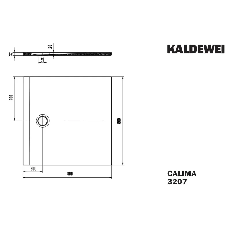 Kaldewei CALIMA Mod 3207 Dusjkar 80x80 cm