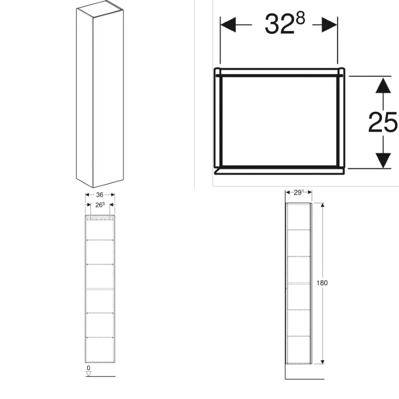 Geberit One høyskap med én dør