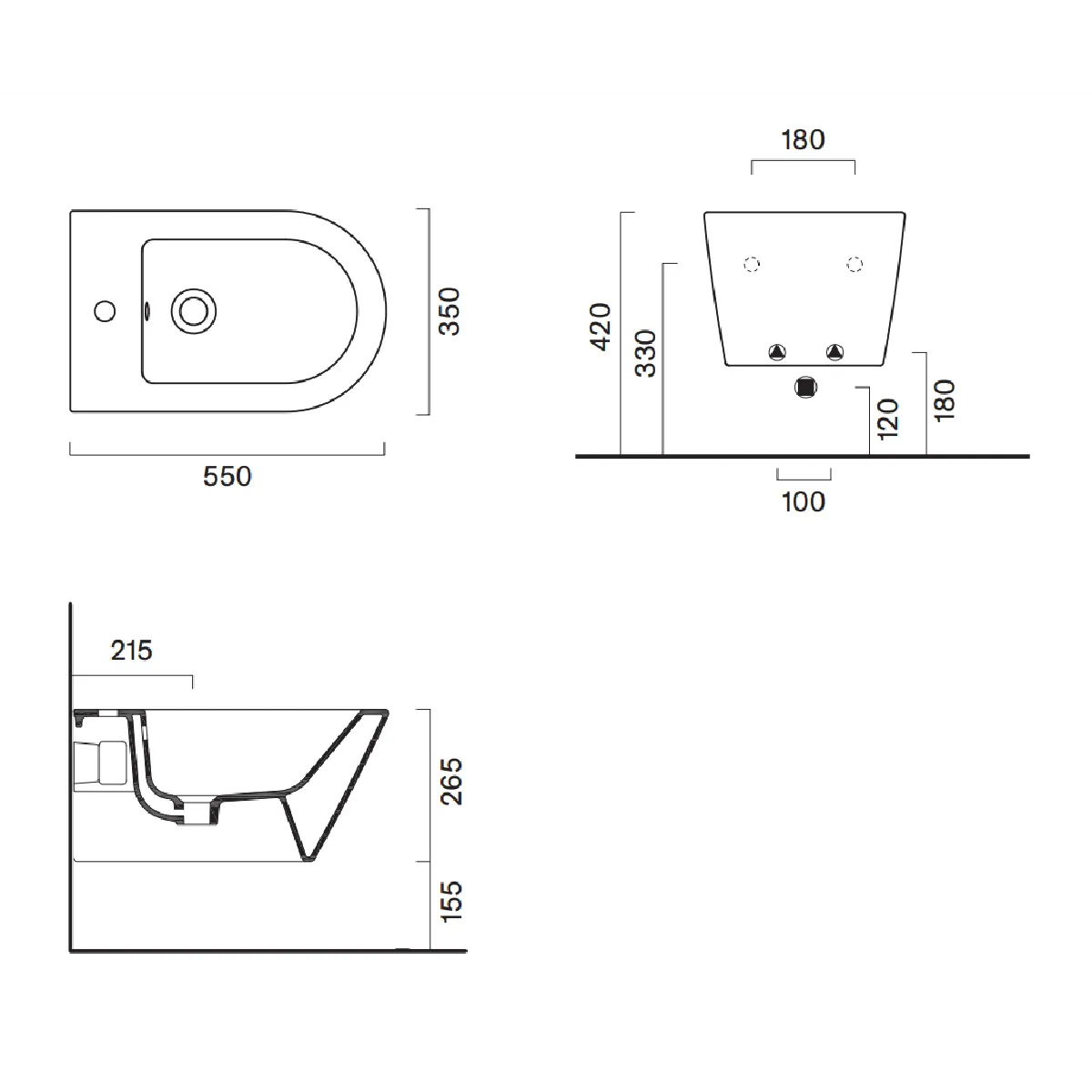 Catalano Zero 55 cm Vegghengt Bidet