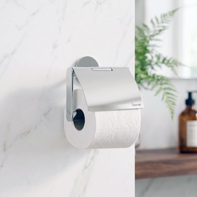 Hovedbilde Smedbo DOT Toalettpapirholder med lokk, Selvklebende, Polert Krom
