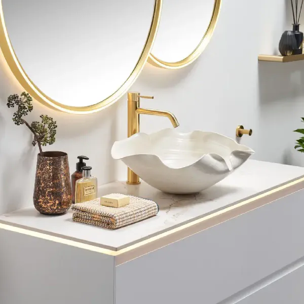 Hovedbilde Scala Bad Handmade ART Snøfrisk Toppmontert Servant 48x37 cm