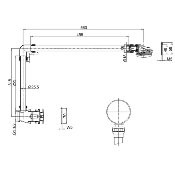 Hovedbilde Burlington CW6 av- og overløpssett med push-open ventil