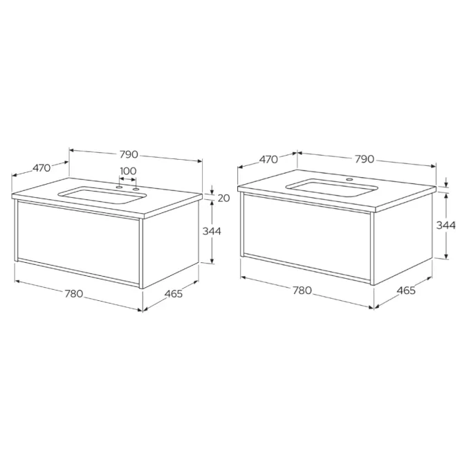 Hovedbilde Gustavsberg Ducentic Servantskap 80 cm med Polar Grey Benkeplate og ...