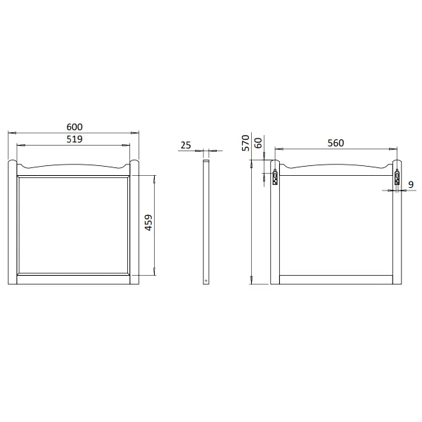 Hovedbilde Burlington Guild Speil 60 cm Uten Belysning