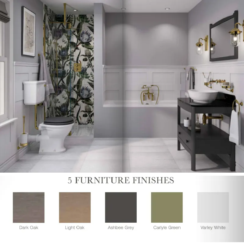 Burlington Guild Servantskap 58 cm med Marquina Benkeplate