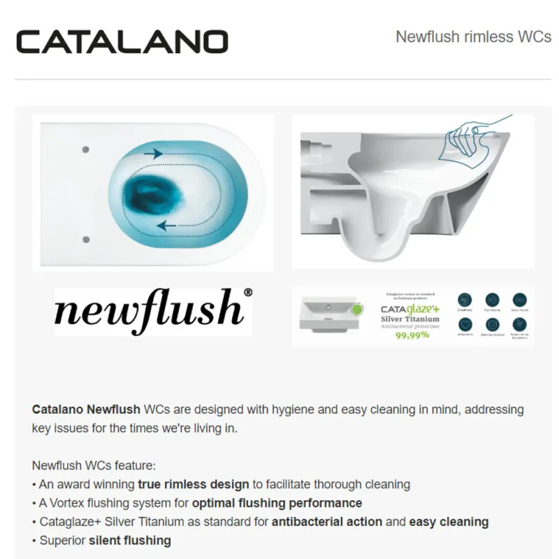 Catalano Italy 52 Newflush veggtoalett hvit inkl.sete