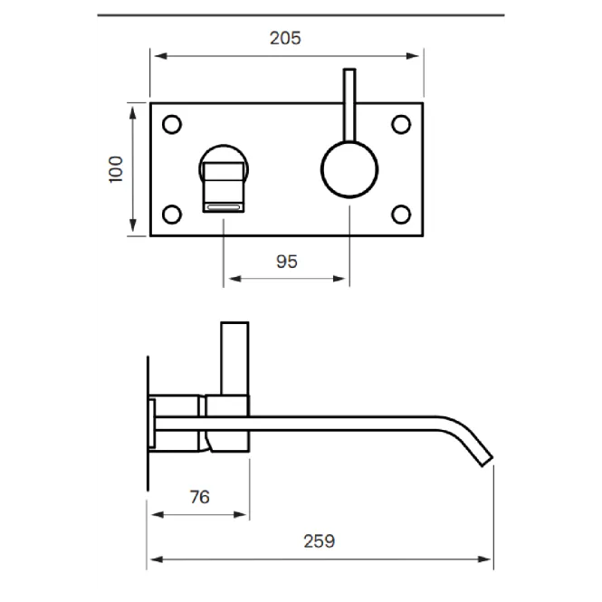 Hovedbilde Tapwell ARM008 servantbatteri innebygd