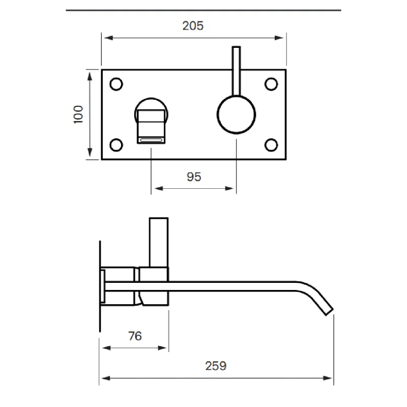 Tapwell ARM008 servantbatteri innebygd