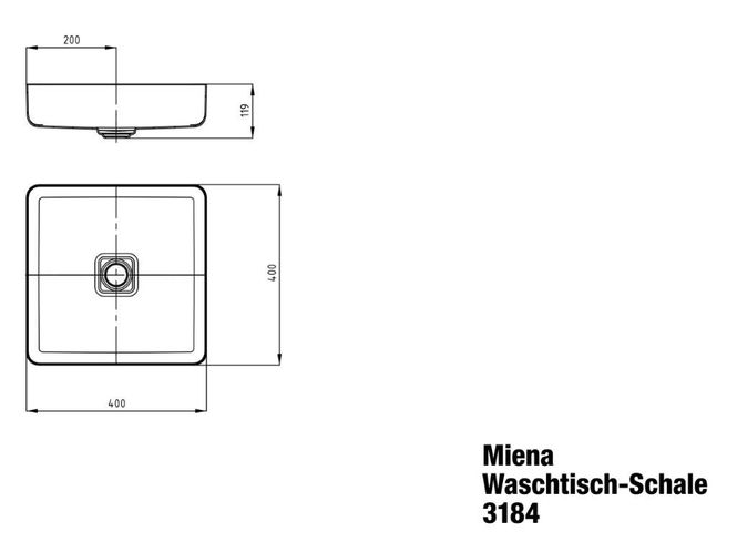 Hovedbilde Kaldewei MIENA Mod 3184 Toppmontert Servant, 40x40 cm, Cool Grey 30, ...