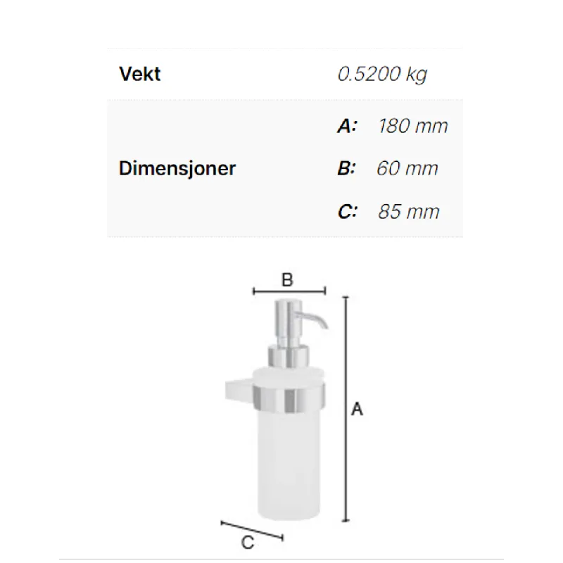 Smedbo Air såpedispenser - frostet glass