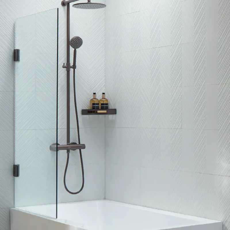 Scala Bad Silvano Badekarvegg 80x145 cm - Klart glass