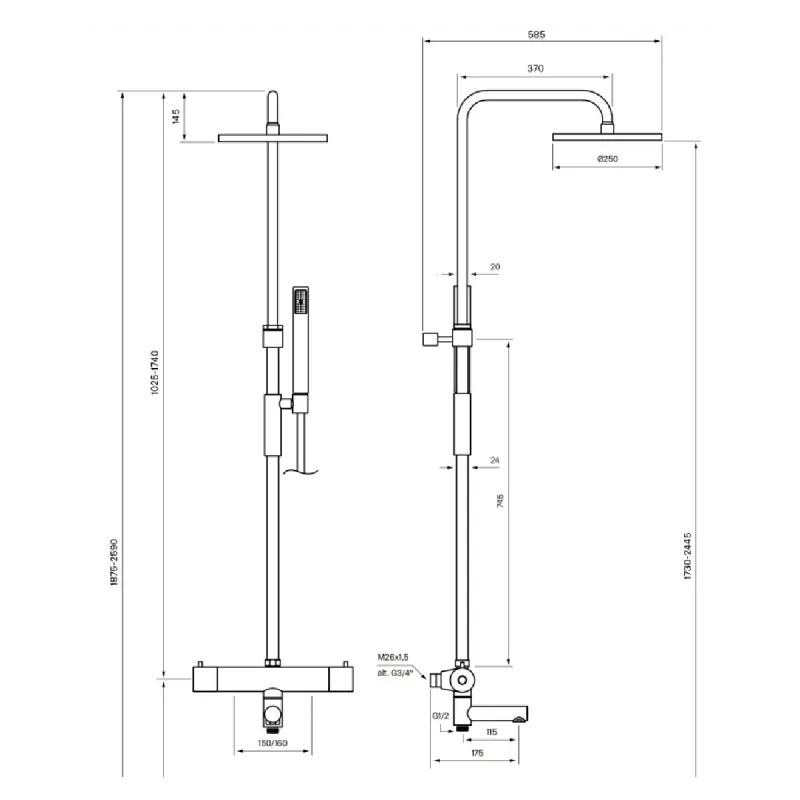 Tapwell TVM2200 Takdusj - Krom