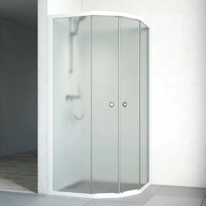 Hovedbilde Macro Flow Semi dusjhjørne med skyvedører - Ice glass