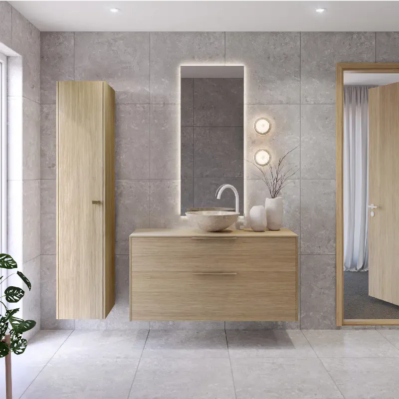 FossBad Ravello Speil 50x100/120 cm med belysning og varmefelt for antidugg