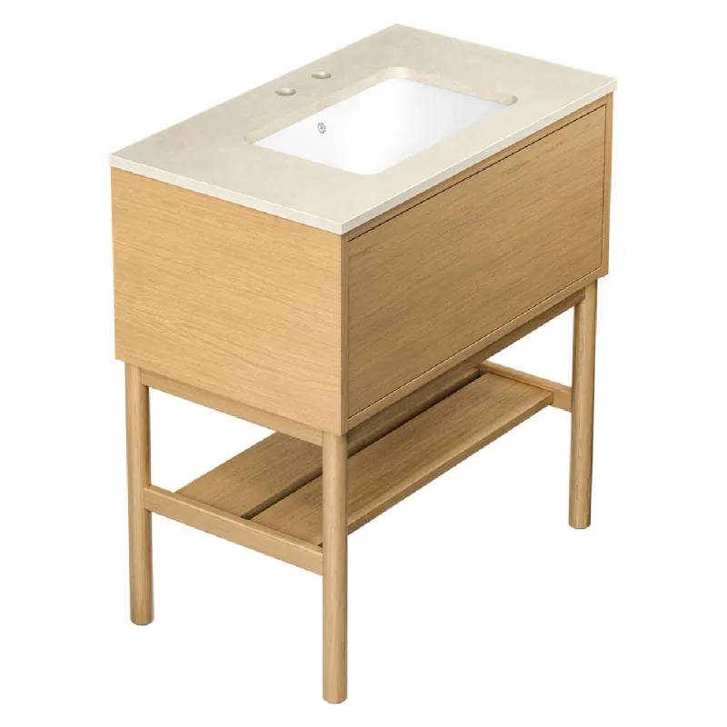 Gustavsberg Ducentic Servantskap 80 cm med Benramme, Beige Royal Benkeplate og Underlimt Servant