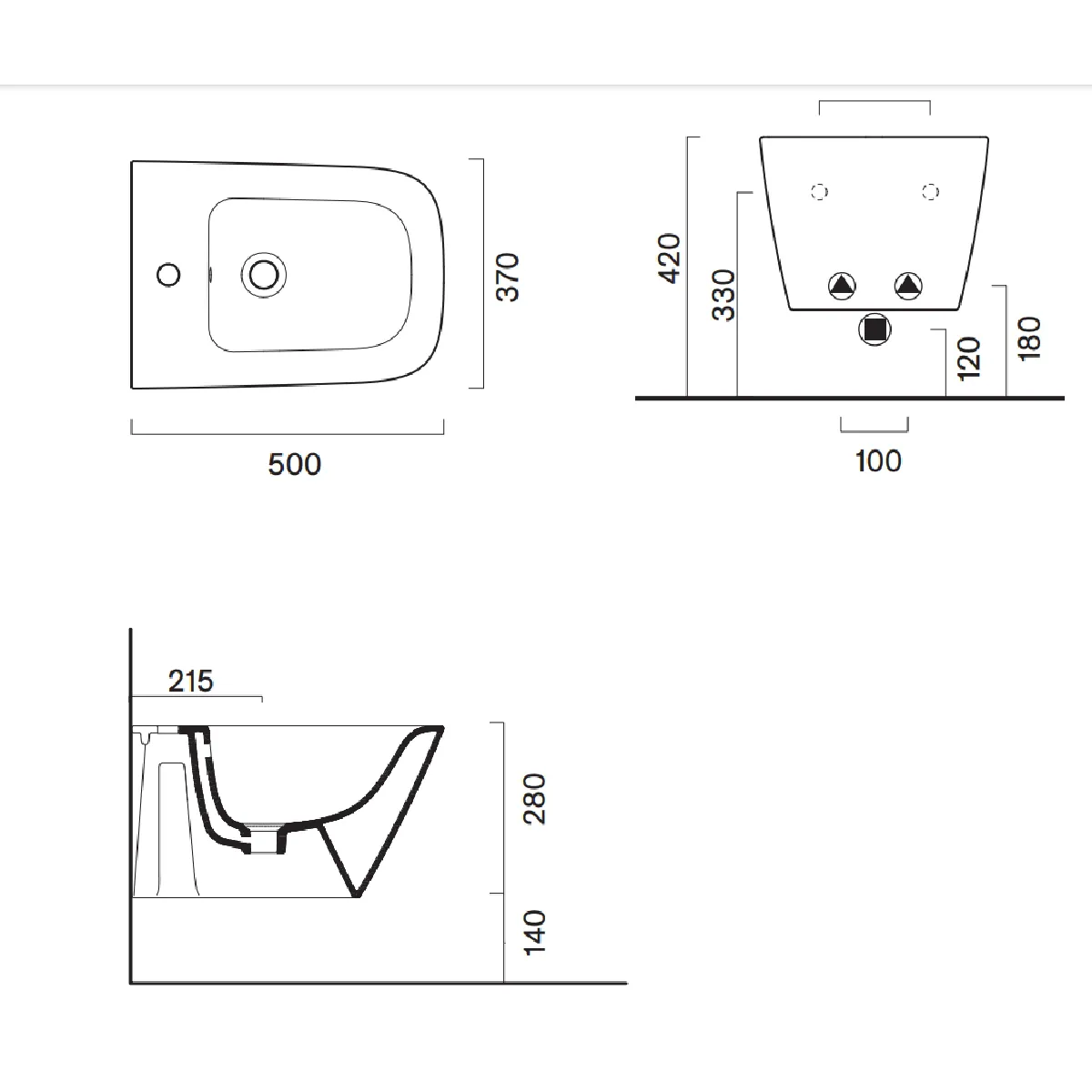 Catalano Green 50 cm Vegghengt Bidet