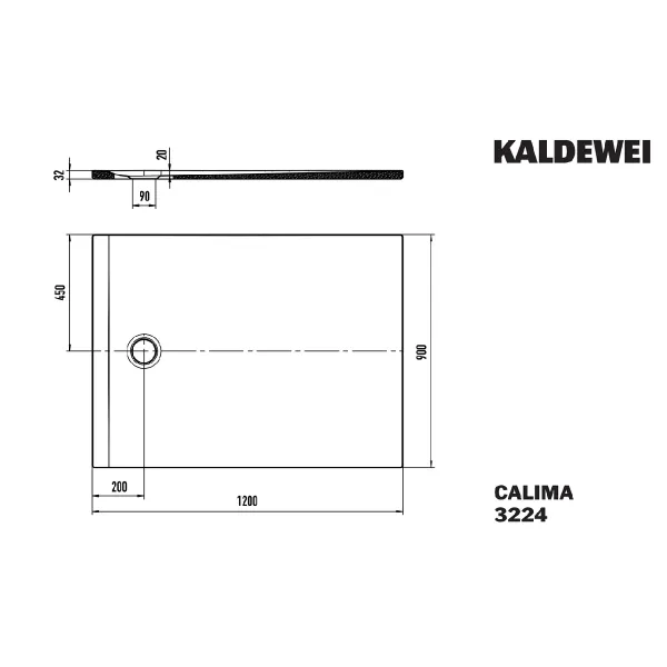 Hovedbilde Kaldewei CALIMA Mod 3224 Dusjkar 90x120 cm