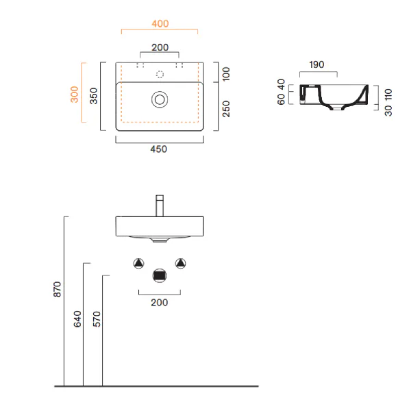 Hovedbilde Catalano Green Vegghengt Servant 45x35 cm