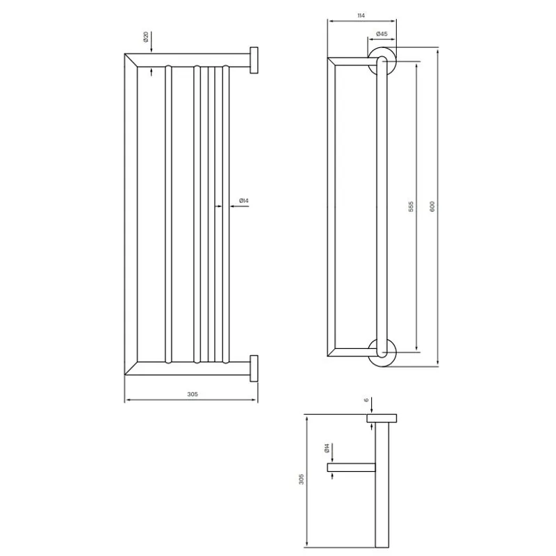 Tapwell TA814 håndklehylle