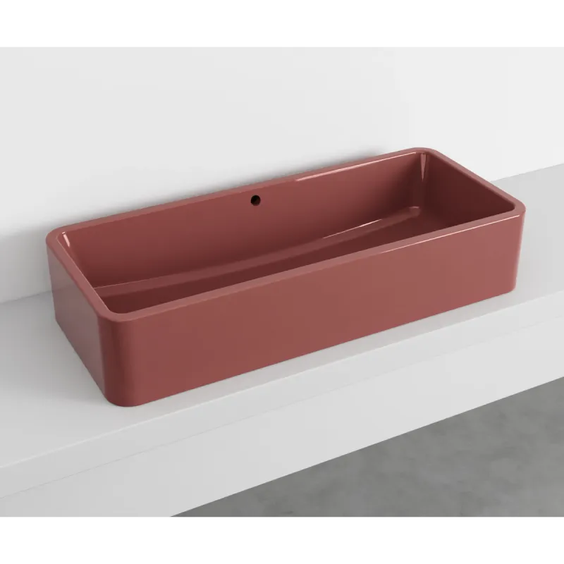 Cielo Shui Comfort rektangulær servant 100x42 cm toppmontering