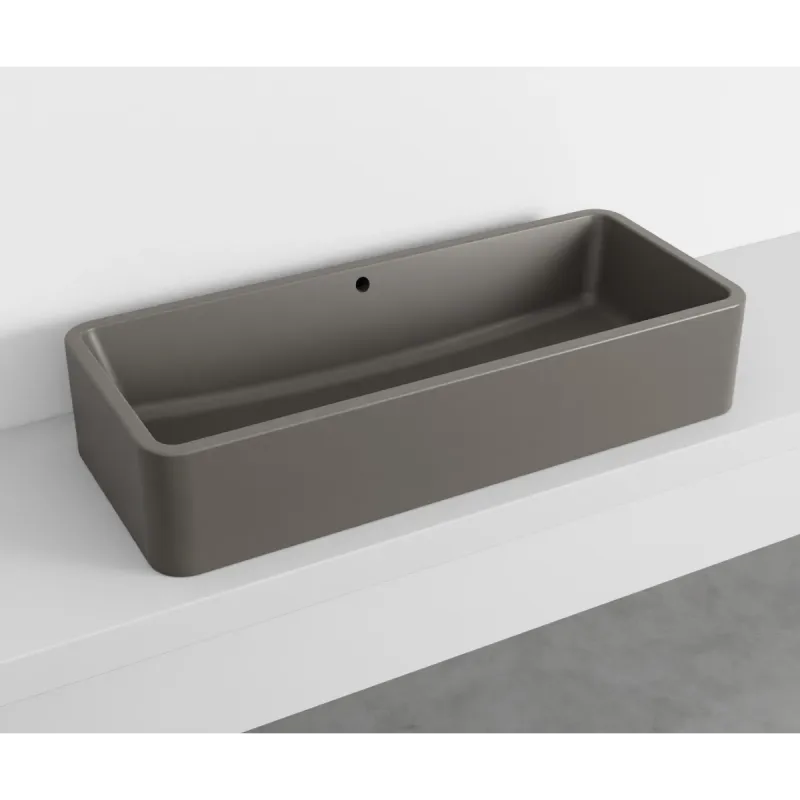 Cielo Shui Comfort rektangulær servant 100x42 cm toppmontering