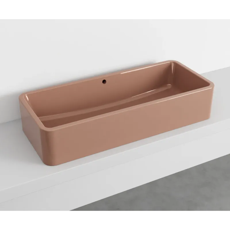 Cielo Shui Comfort rektangulær servant 100x42 cm toppmontering