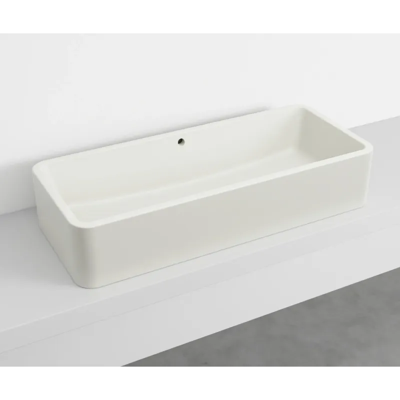 Cielo Shui Comfort rektangulær servant 100x42 cm toppmontering