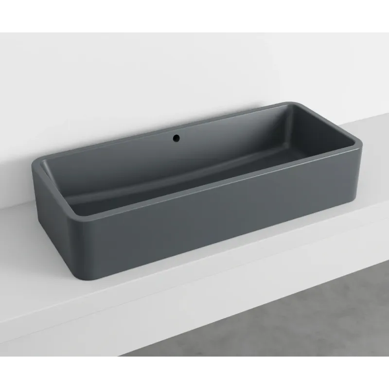 Cielo Shui Comfort rektangulær servant 100x42 cm toppmontering