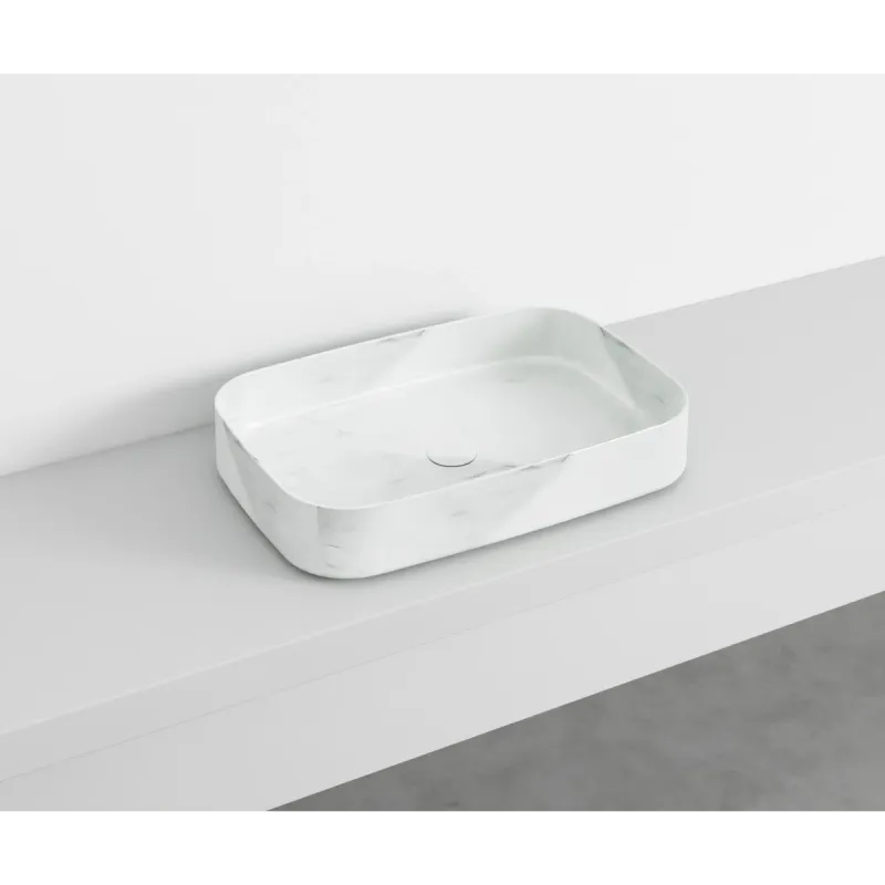 Cielo Shui Comfort rektangulær servant 60x40 cm toppmontering