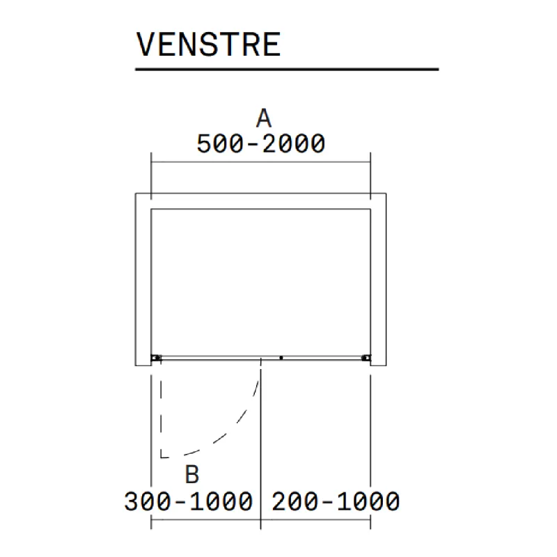 INR Linc 4 Original Dør Med Fastfelt For Dusjnisje 50-200 cm