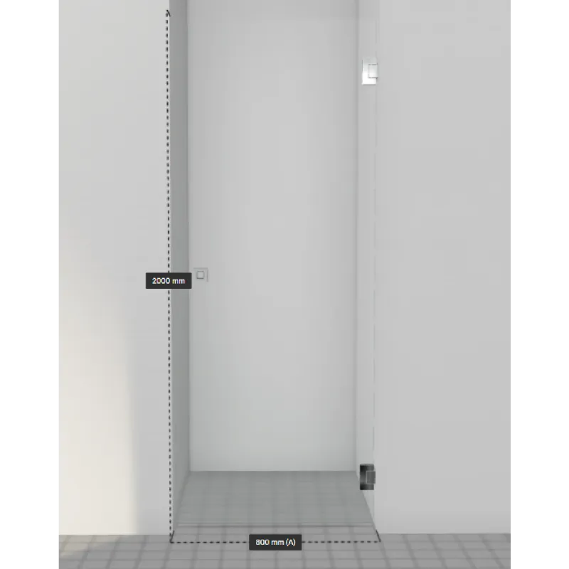 OUTLET: INR ARC 2 Dusjdør for nisje 80 cm - Klart glass/Krom