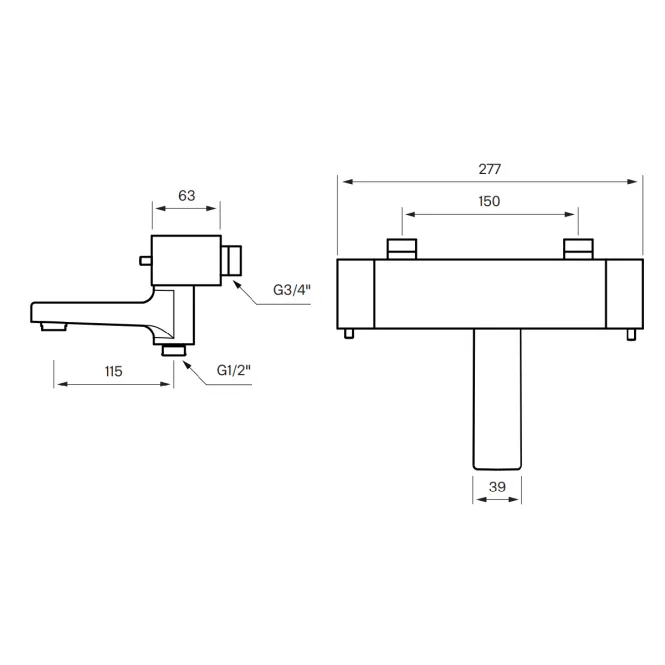 Hovedbilde Tapwell LES022 badekarbatteri
