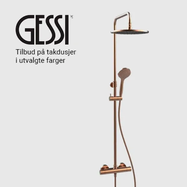 Takdusjer fra Gessi på tilbudet i utvalgte farger